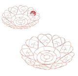 Fruteira redonda de mesa aramado metalizado rose 30cm ø - Elegantec