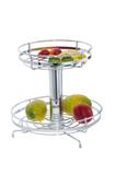 Fruteira Redonda Giratoria De Mesa Com Vidro - Prata com Metalico - SCH2413 - Aramados Schmidt