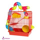 Gaiola Hamster 3 Andares Tubo Luxo 3 Cores - Jel plast