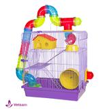Gaiola Hamster 3 Andares Tubo Luxo 3 Cores - Jelplast