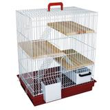 Gaiola Para Chinchila Bragança GR406 4 Andares Branco E Vermelho