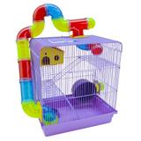 Gaiola Para Hamster Roedores Jel Plast Super Luxo 3 Andares Lilás