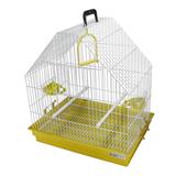 Gaiola Para Pássaros Alpes Fechada Bragança GP402 Branco E Amarelo