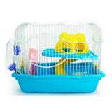 Gaiola patra hamster desmontavel com 2 andares jaula para ratos e roedores com brinquedos completa - Makeda