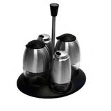 Galheteiro de inox com suporte 4 peças - Camarim móveis