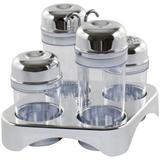 Galheteiro de Mesa 4 Peças Cromado Luxo Cozinha Restaurante - Wp connect