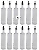Galheteiro Quadrado 500ml Incolor Pacote 12 Unidades + Biqueira - Linha Blanc - Vetrolar