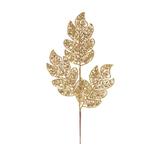 Galho Grande Folhas Glitter Ouro - Cromus: 1515605