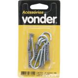 Gancho 3,4 x 60 mm com bucha 6 mm cartela com 5 peças - Vonder