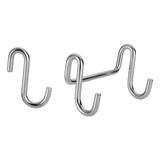 Gancho Multiuso Duplo Inox - Prata com Metalico - SCH4035 - Aramados Schmidt