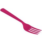 Garfo de Plástico Rosa Pink para Refeição Colorline 10 unidades
