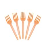 Garfo de Sobremesa Descartável Laranja Glass 50 unidades Plastilânia