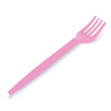 Garfo Descartável de Plástico Sobremesa Rosa Claro pct com 50 unid - Kaixote