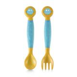 Garfo e Colher Flexivel Azul - Multikids Baby