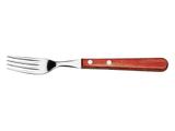 Garfo jumbo polywood vermelho lamina de aco inox e cabo de madeira tramontina