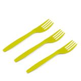 Garfo Plástico Descartável Sobremesa Amarelo 50 unidades - Kaixote