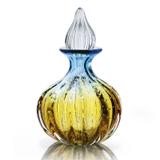 Garrafa Cristal Murano Sao Marcos Azul E Ambar Bojuda - São marcos
