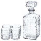 Garrafa de Vidro Licoreira 900ml com 4 Copos 150 Ml Wincy