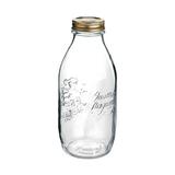 Garrafa de vidro transparente para água com tampa metálica QStagioni 1000ml - Bormioli rocco