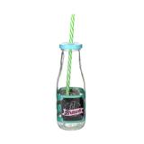 Garrafa decorada com canudo Wincy 400ml verde - Rio de ouro