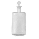 Garrafa decorativa em vidro transparente 14cm x 8,5cm x 32cm - Btc decor