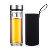 Garrafa Detox Vidro Cha Infusor Inox Na Tampa Preto 550ml - Pdv