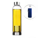 Garrafa Detox Vidro Cha Infusor Inox No Fundo Azul 550ml - Pdv