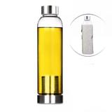 Garrafa Detox Vidro Cha Infusor Inox No Fundo Cinza 550ml - Pdv
