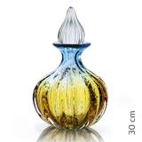 Garrafa Em Cristal Murano Água Marinha E Âmbar São Marcos