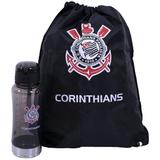 Garrafa Plástico 650ml Corinthians com Tampa e Mochila Mileno QH006B-1