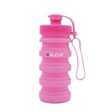 Garrafa reutilizável de silicone 400 ml - silicup rosa