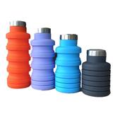 Garrafa Silicone Retrátil Dobrável 500 Ml azul - Lino