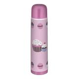 Garrafa Térmica 1 Litro Aço Inox Estampada Lilas Rosa Cupcake - Art house
