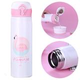 Garrafa Termica Aço Inox 450ml Vacuo Quente ou Frio Flamingo (16015) - Ab midia