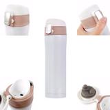 Garrafa Termica Aço Inox 500ml Vacuo Quente Frio Branco (16001/Branco) - Braslu