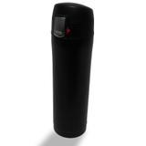 Garrafa Termica Aço Inox Preto 500ml Agua Café Vacuo Quente ou Frio (CY-002/Preto) - Ideal