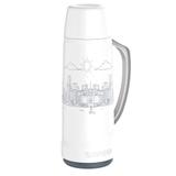 Garrafa Térmica Cristal 1L Branca Decorada Soprano
