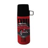 Garrafa termica de inox c/ tampa caneca plastica gm chevrolet 3100 vermelha 7x7x21cm 350ml - Urban