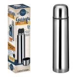 Garrafa térmica inox 1 litro quente frio bico de click - House