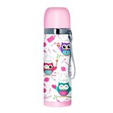Garrafa Termica Inox 500ml Quente Frio Decorada Coruja Rosa - Art house