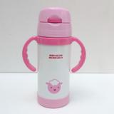 Garrafa Térmica Inox Infantil Com Canudo e Alças de Treinamento BOENSHI rosa
