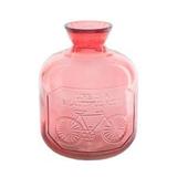 Garrafa vidro embossed decor bike vermelho 8,8 x 11,7 x 15,5 cm - Urban