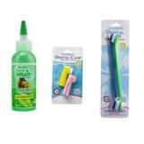 Gel Dental Tropiclean 118ml + Dedeira + Escova Dupla Cães