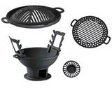 Gengiskan Ferro Redonda - Chapa Inclinada + Porta Espeto + Chapa Grelha - Sepo - ud