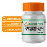 Ginkgo Biloba 20mg + Piracetam 400mg 180 Cápsulas - Extrato flora