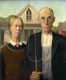 Gótico Americano - Grant Wood - Tela 60x72 Para Quadro - Santhatela