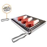 Grelha Argentina Parrilha 60 X 40 Cm Aço Inox + Coletor - Makeer