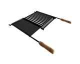 Grelha Argentina Parrilla 5021 Esmaltada com Chapa Auxiliar e Coletor de Gordura Hausshop - Qualinox