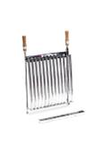 Grelha Churrasco Inox Parrilha Cabo De Madeira 40cm X 50cm - Pantheon inox