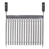Grelha de Inox Argentina, Espaço para grelhar de 45x40cm Cabo de Madeira - Metal adm